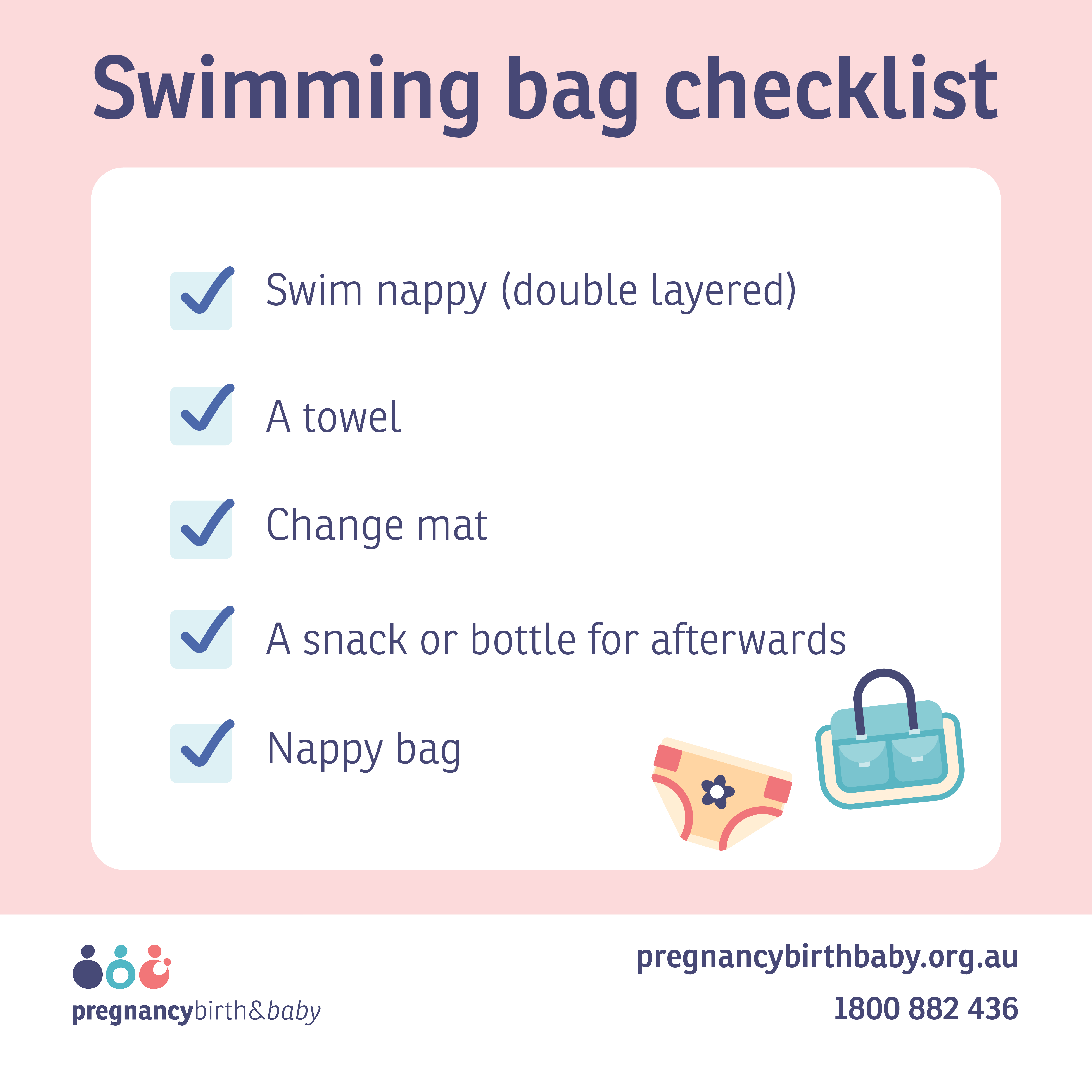 Swimming bag checklist